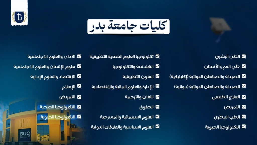 كليات جامعة بدر